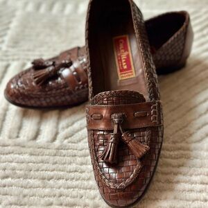 Cole Haan Women's Brown Woven Tassel Loafers